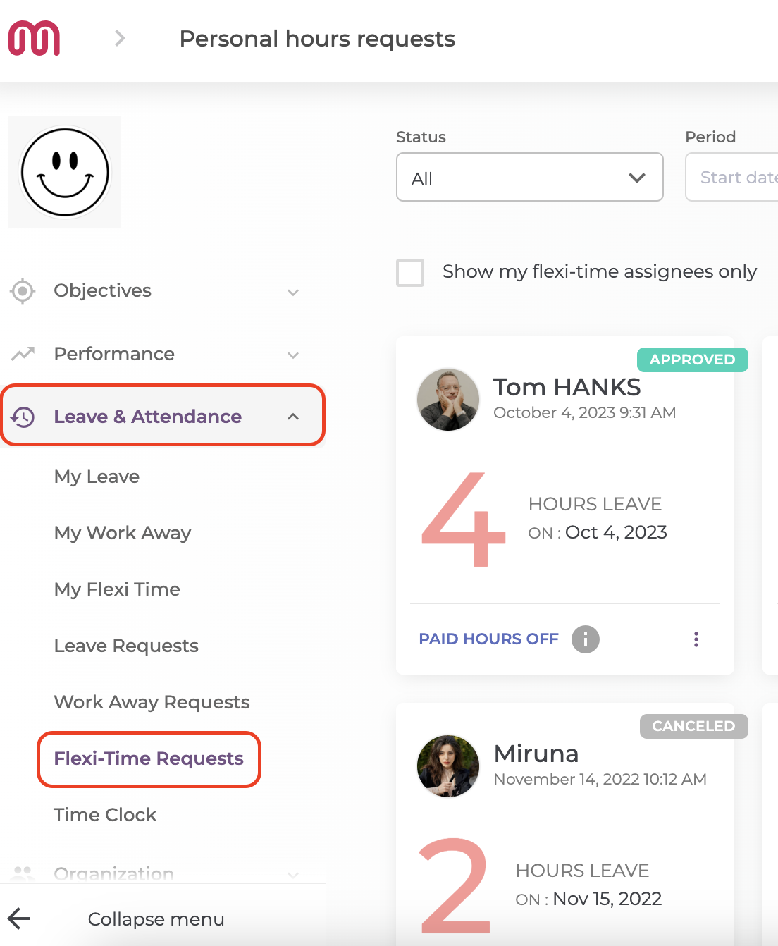 How to manage all flexi-time requests